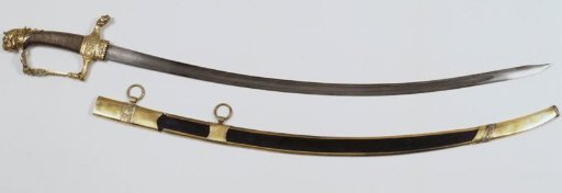 Sword of honor with scabbard of Daniel Velsberg for the recapture of the gunboat Schrik on March 23, 1804