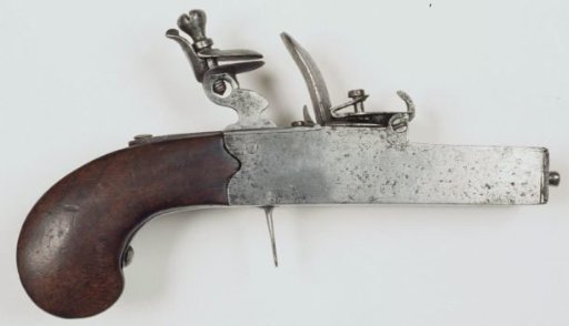 Pistol Powder Flask with Flintlock