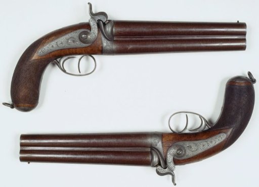 Double-barrelled percussion pistol of Mr B.F. Baron van Heemstra van Froma and Eibersburen