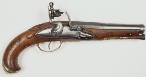 Flintlock pistol with brass fittings