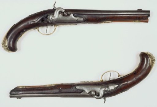 Pistol with later-added percussion lock by C.L. Pelerin