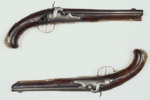 Pistol with later-added percussion lock by C.L. Pelerin