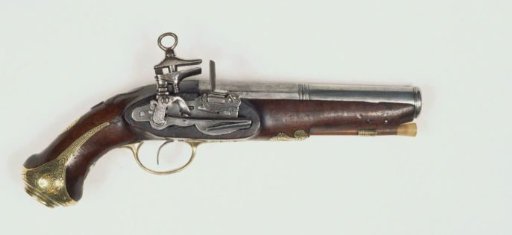 Flintlock pistol with Spanish lock