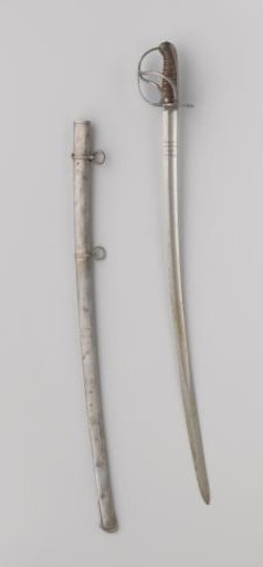 Saber of the cavalry with iron hilt and scabbard