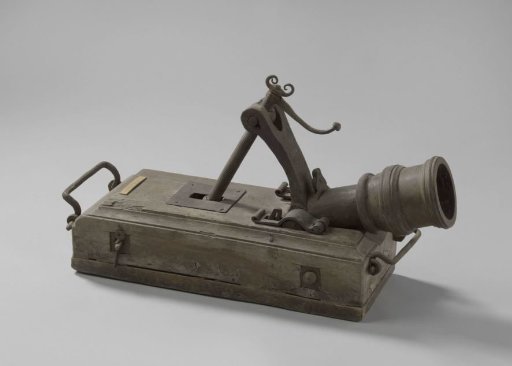 Mortar on a wooden stand