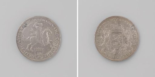 Silver rider struck in the Amsterdam mint from the seized silver