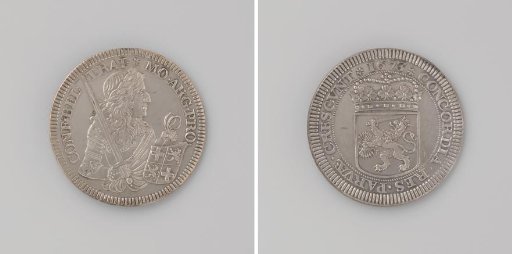 William III, Prince of Orange-Nassau, trial strike of a rijksdaalder, struck after the French had left the city