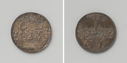 Celebration of the Coronation of William III and Mary in Rotterdam, medal struck at the order of the municipal council of Rotterdam