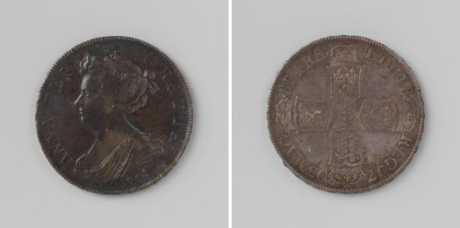 Coin of a Half Crown of Anne, Queen of England, minted from silver captured in the naval battle at Vigo