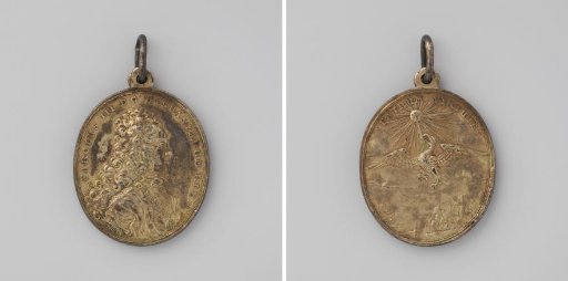 Charles III proclaimed King of Spain; medal presented by Charles to the shipyard master of Rotterdam, Jacob van Leeuwen