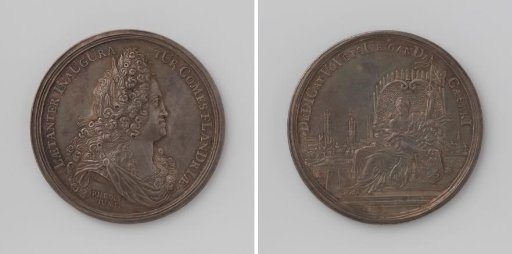 Inauguration of Charles VI as Count of Flanders, medal struck by the city of Ghent