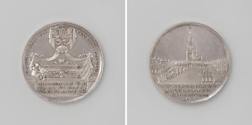 Funeral of William IV, medal distributed to the members of the Delft civic guard