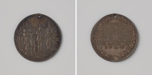 Swearing of the Government Regulation by the Civic Guard on the Neude in Utrecht, Medal Distributed Among the Members