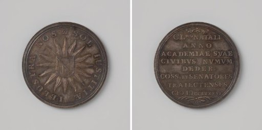 150th Anniversary of the University of Utrecht, Medal Distributed Among the Citizens by the Mayor and Council