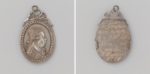 Restoration of William V, Prince of Orange-Nassau, as Stadtholder, emblem of the neighborhood of Nieuw Noordeinde