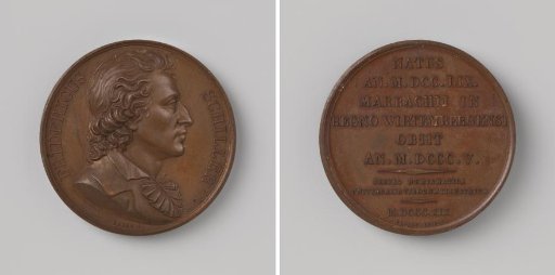 Friedrich Schiller, Famous Playwright and Poet, Part of the Series Numismatica Universalis Virorum Illustrium by Amédée Durand