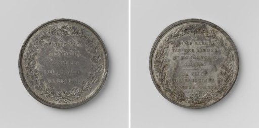 City Council of Brussels, medal presented to its mayor Baron van der Linden d'Hooghvorst