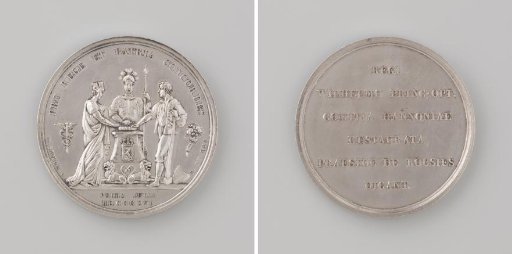 Tribute to William I Frederick, King of the Netherlands, medal struck by order of the States of Hainaut under the chairmanship of the Bousies