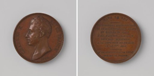 Charles X, King of France, medal presented to him by the coal burners of Paris