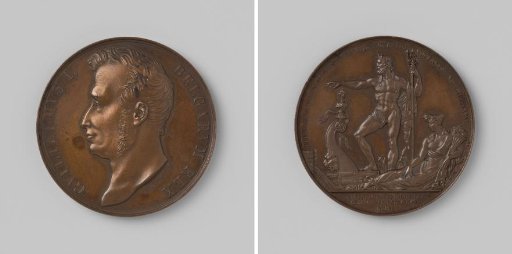 Opening of the Canal of Terneuzen to Ghent, in honor of William I Frederick, King of the Netherlands, medal presented by the States of East Flanders and Zeeland and the council of Ghent