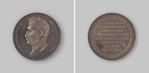 Visit of William I Frederick, King of the Netherlands, to Ghent, medal struck at the order of the Society of Industry