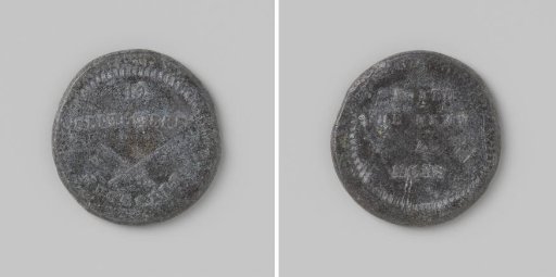 Battle at the Porte de Nimy in Bergen in Hainaut, Medal Cast from Bullets Fired at the Rebels
