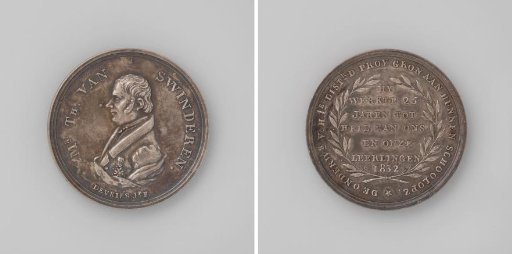 Theodoor van Swinderen, twenty-five years as school inspector in Groningen, medal presented by the teachers of the first district of the province of Groningen
