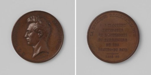 B.C. Dumortier, Member of the Chamber of Representatives, Medal Offered to Him in Gratitude for His Rejection of the Decision to Divide Luxembourg and Limburg Between Belgium and the Netherlands