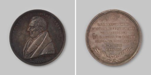 Caspar Georg Carl Reinwardt, fifty years professor of biology at the University of Leiden, medal presented by his friends and pupils