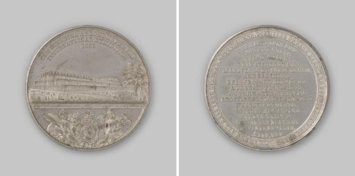 Construction of the Crystal Palace for the International Exhibition of Industry in London, in honor of Victoria, Queen of Great Britain, and Albert, Prince of Saxe-Coburg-Gotha