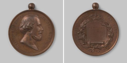 Flood disaster, medal awarded for meritorious service, in honor of William III, King of the Netherlands