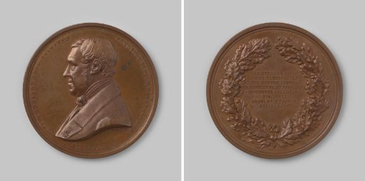 Thirty-fifth anniversary of the Noorthey boarding school in Voorschoten, medal presented by the pupils to the founder Petrus de Raadt