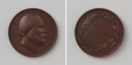 William III, King of the Netherlands, medal struck by Charles Wiener in honor of the King