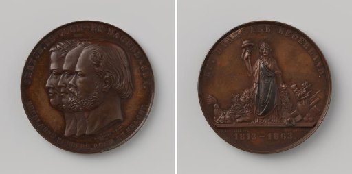 Fiftieth anniversary of the independence of the Netherlands, in honor of William I, II, and III, Kings of the Netherlands
