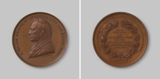 David van der Kellen Jr., retired after having worked for fifty-four years at the Rijksmint in Utrecht, medal presented by his colleagues