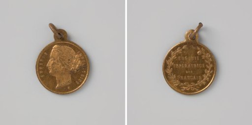Wearing medal Empress Eugenie of France 1853