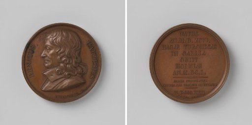 René Descartes, Famous Philosopher and Mathematician, Part of the Series Numismatica Universalis Virorum Illustrium by Amédée Durand