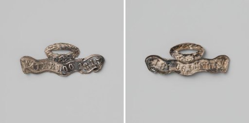 Fiftieth anniversary of the Battle of Waterloo, wearing insignia in honor of Willem II