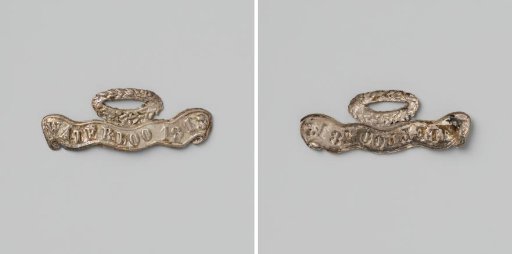 Fiftieth anniversary of the Battle of Waterloo, wearing insignia in honor of Willem II