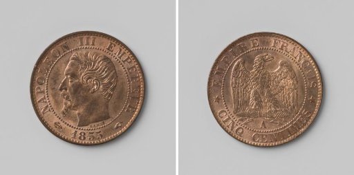 Five centimes of Napoleon III Bonaparte, Emperor of the French