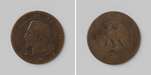 Ten centimes of Napoleon III Bonaparte, Emperor of the French