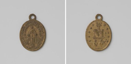 Devotional medal on the Immaculate Conception of the Virgin Mary and the devotion to the Sacred Hearts of Jesus and Mary, made in connection with the apparition