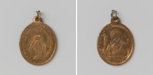 Miraculous medal, devotional medal dedicated to the Immaculate Conception of the Virgin Mary and the beatification of the Jesuit Canisius