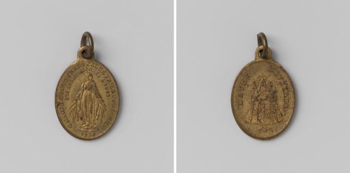 Miraculous medal, devotional medal dedicated to the Immaculate Conception of the Virgin Mary and the Holy Virgin of Kevelaer