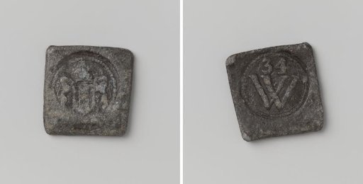 City of Amsterdam, district 34, poor relief token entitling the holder to rye bread at a price of eight and a half stuivers