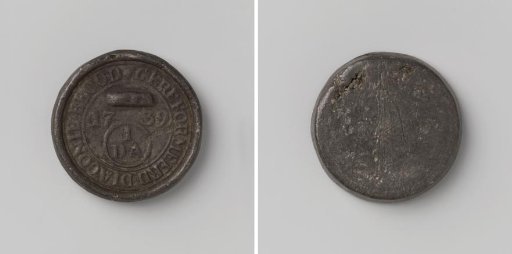 Reformed Deaconry of Amsterdam, poor relief token entitling needy church members to bread upon distribution