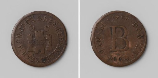 City of Antwerp, a token granting the right to bread during distribution