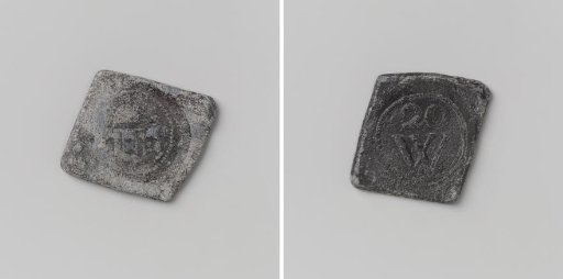 City of Amsterdam, District 20, Token Entitling the Holder to Rye Bread at a Price of Eight and a Half Stivers