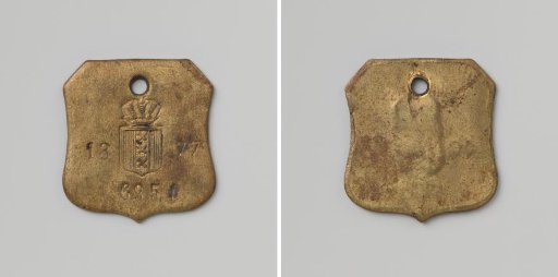City of Amsterdam, lead plate with letter D and no. 6951