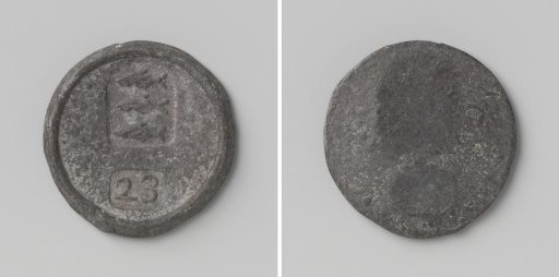 Lead Medal of Enkhuizen, with Number 23